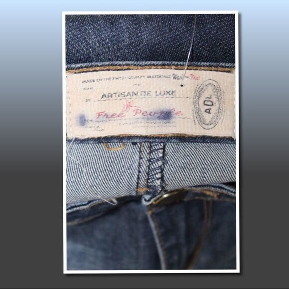 Free People Acid Washed Crochet Skinny Jeans 26 - Picture 5 of 5